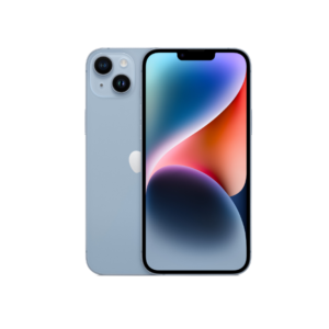 Photo of iPhone 14 Plus in Blue. Front view