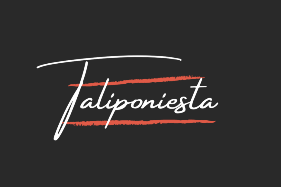 The logo of Taliponiesta Fancy with grey background
