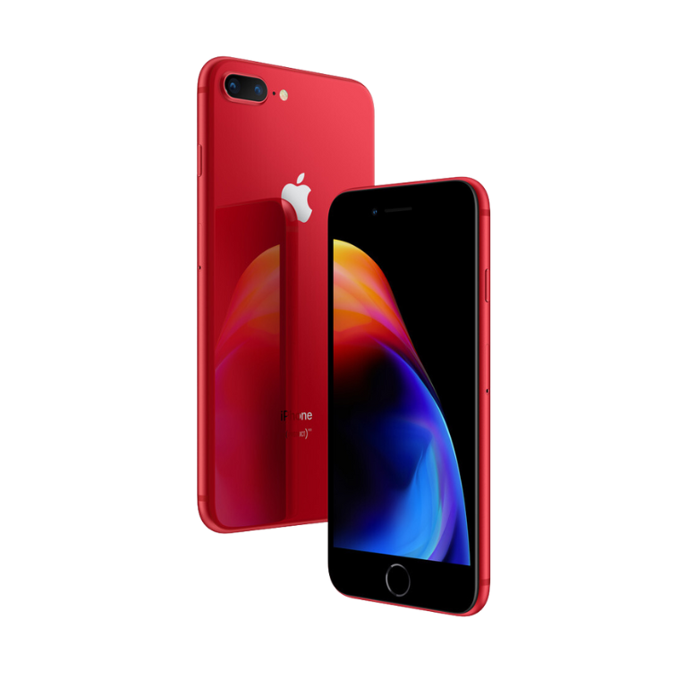 Graphic photo of a red iPhone 8 Plus