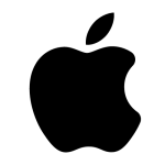 Apple logo in black